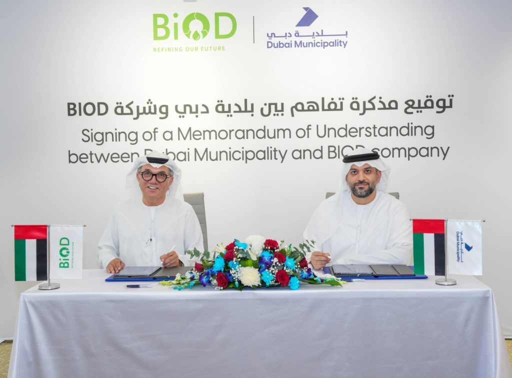 Dubai Municipality, BiOD Technology sign MoU to convert waste oils into renewable biodiesel